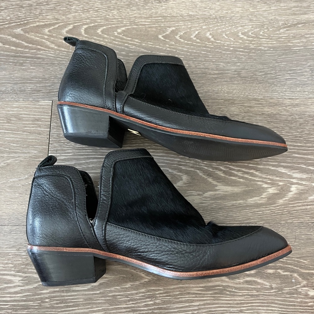 LuLaRoe Ankle Bootie Black Faux Pony Hair. Size 7. Good condition.